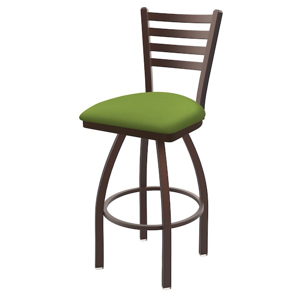 25" Swivel Counter Stool, Bronze Finish, Canter Kiwi Green Seat